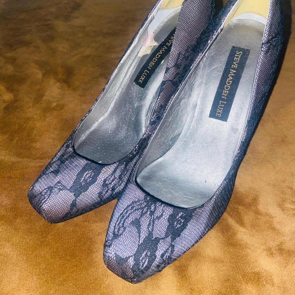 Steve Madden Black Lace Heels
